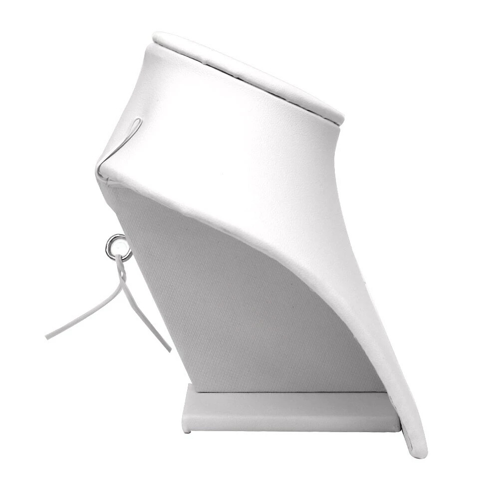 5" Tall White Leatherette Low Profile Necklace Display Bust