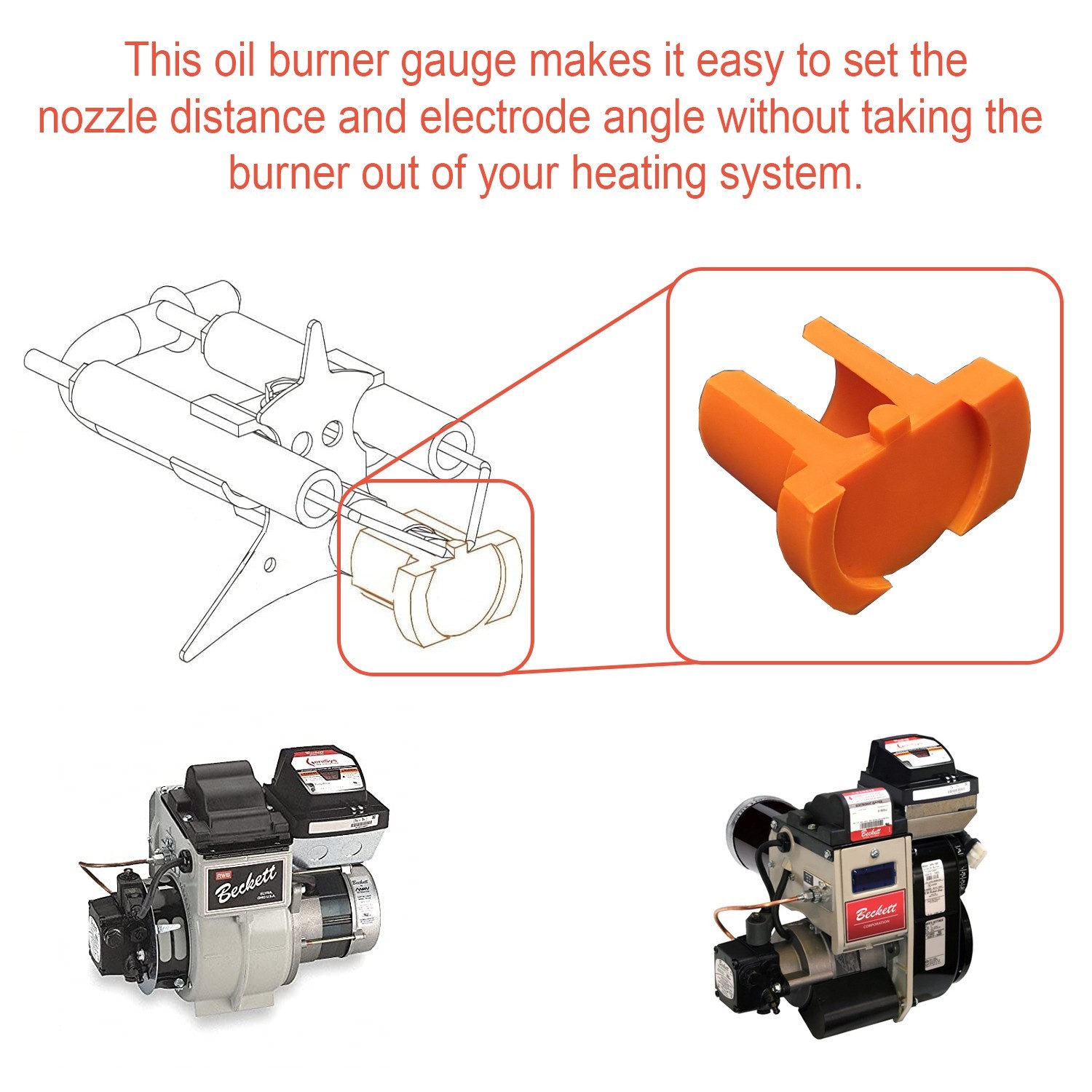 Electrode & Nozzle Position Replacement for Beckett Z Gauge Z2000 Made in USA