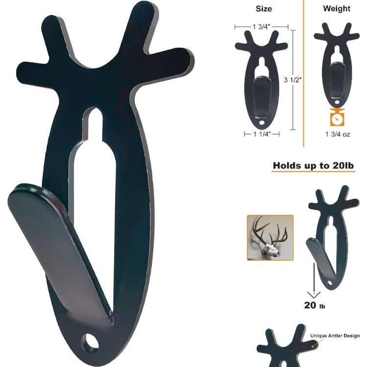 Quick Install Antler Design European Mount Hanger – Wall-Mount Solution - 1 Pack