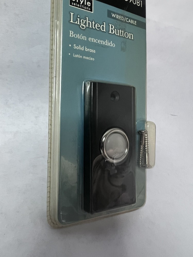 Style Selections SS-1632L Solid Brass Doorbell Button House Wired Light HTF