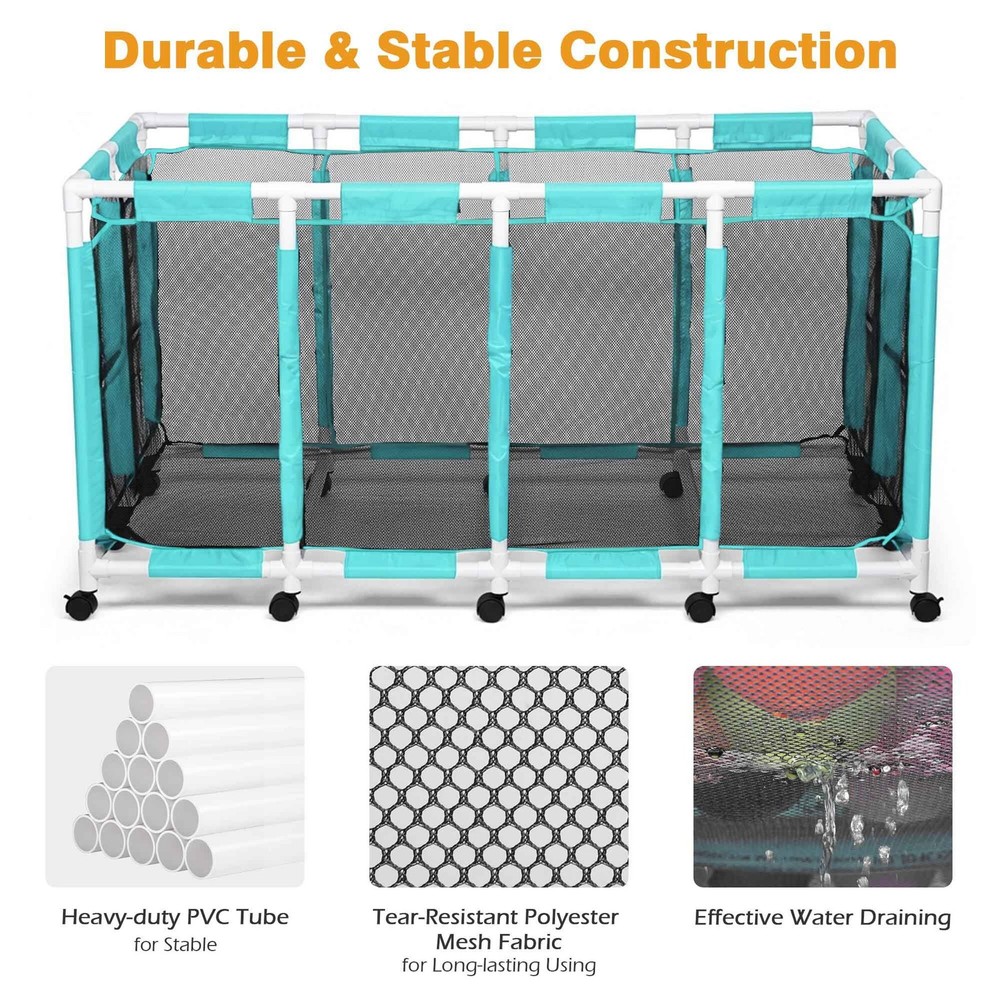 AplusChoice 274-gallon Mesh Pool Storage Bin Rolling Cart Replacement Mesh Cover