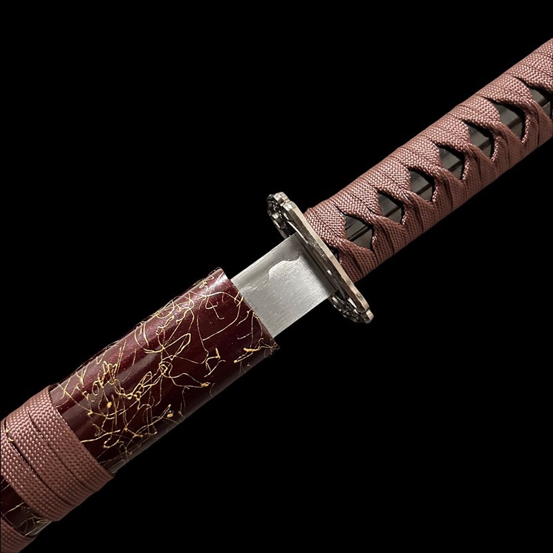 Brown Samurai Katana Sword Set 3PCS Japanese Decorative Display Unsharpened
