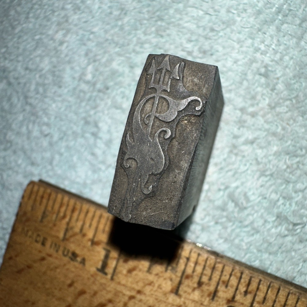 Printing Block “ Pitchfork “ Lead Block.