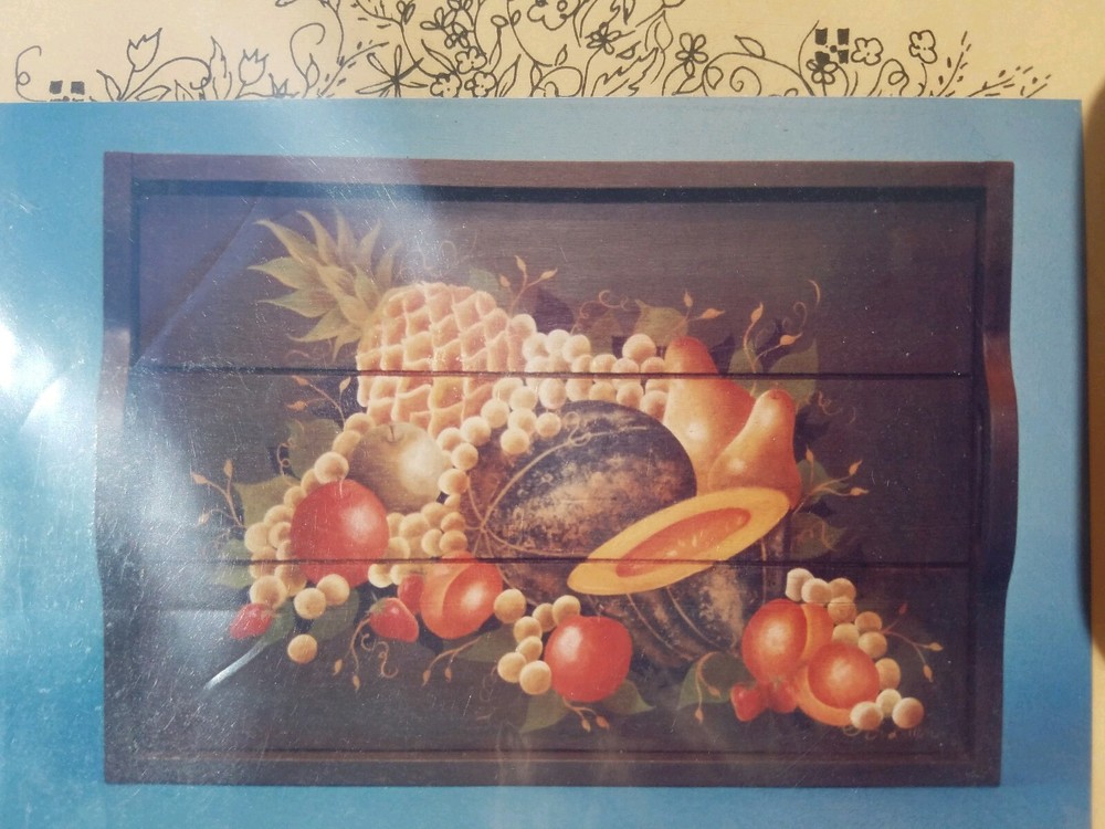 JANE DILLON 1990 FRUIT TRAY PINEAPPLE MELON PAINTING PATTERN PACK 4