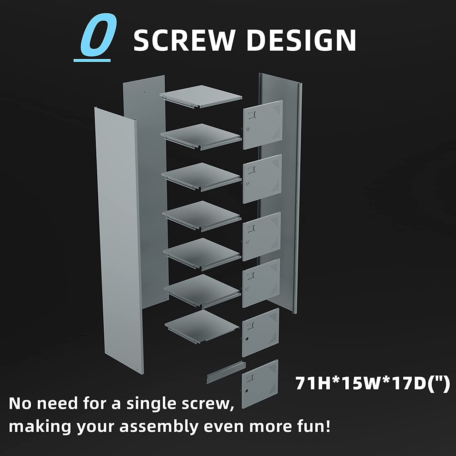 School Locker Steel Metal Storage Locker Cabinet with 6 Doors for Employees 71H