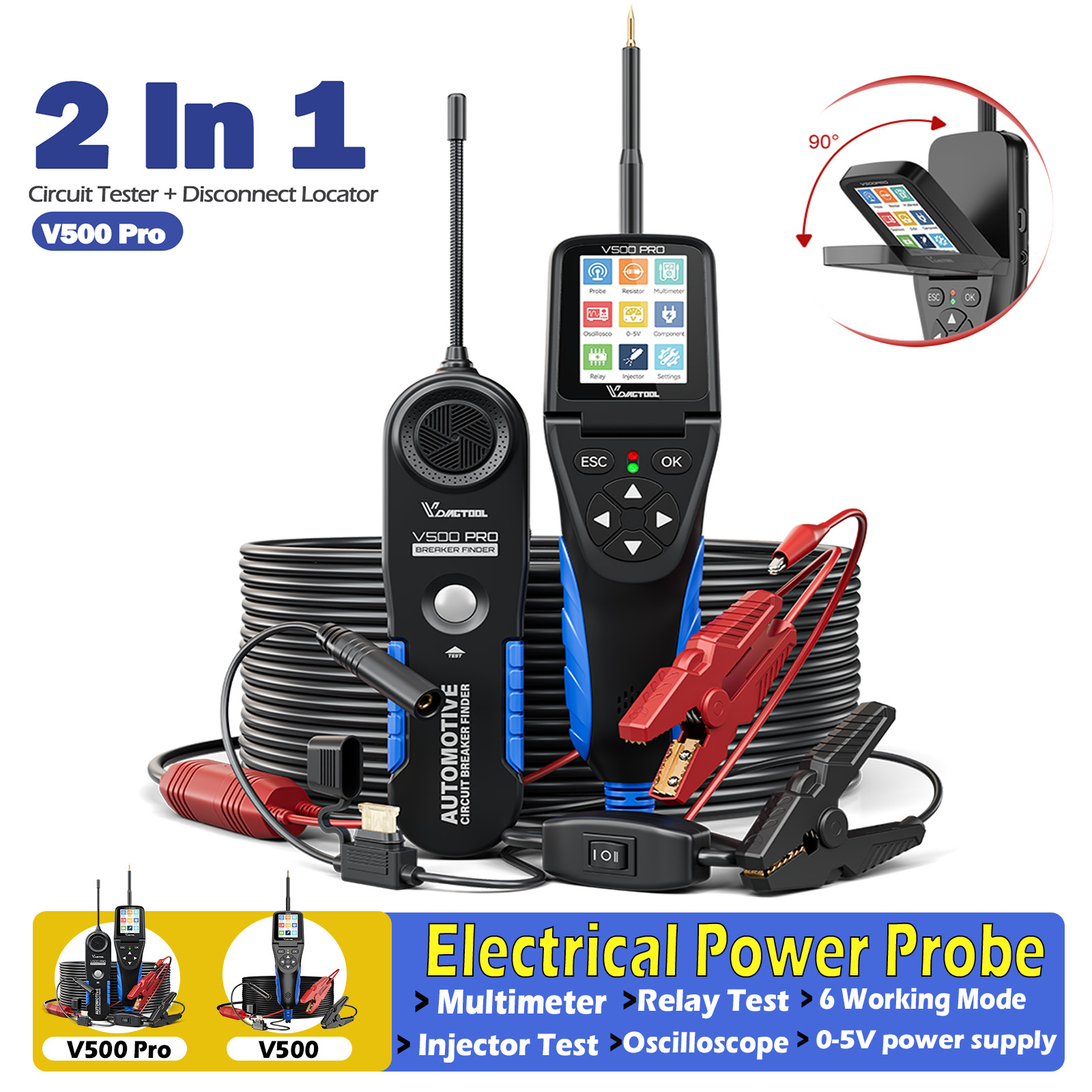 Electric Circuit Tester Power probe Oscilloscope Fuel Injector Tester Relay Test