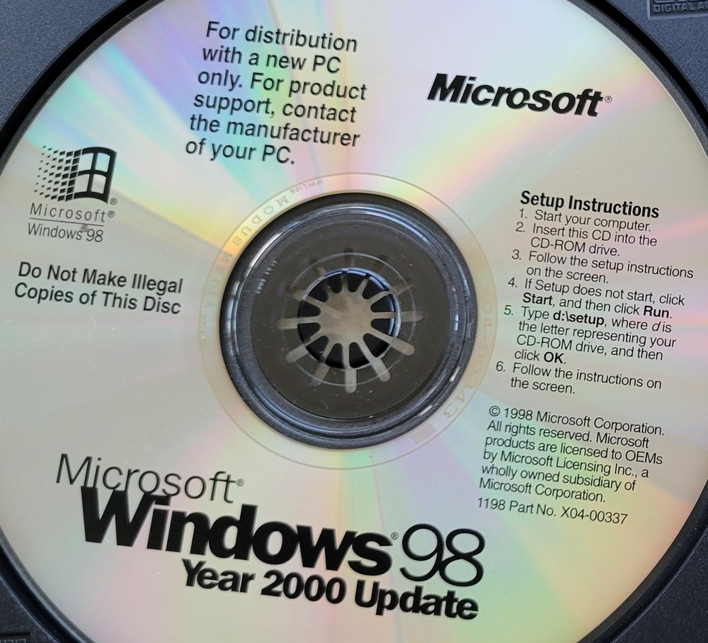 Vintage - Microsoft Windows 98, Year 2000 Update, 1998