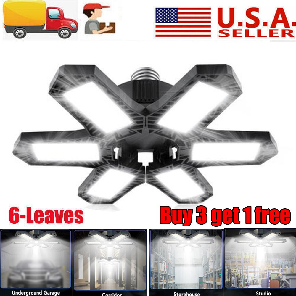 LED Garage Light 9000000LM Super Bright Work Shop Ceiling Light Deformable Bulb