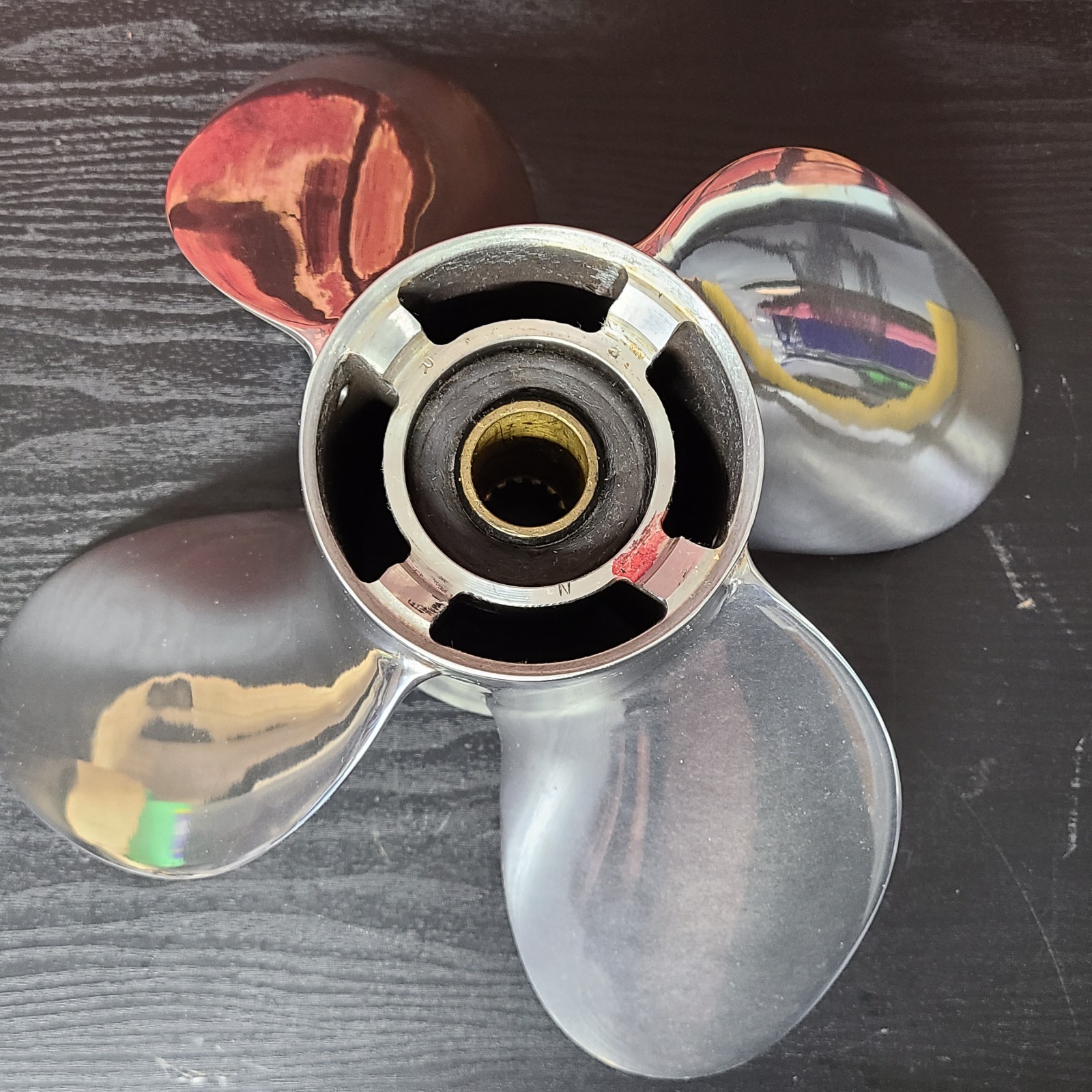 OMC Shooter 4 Blade RH Stainless Steel Prop 13.25 x 25 Pitch 15 Spline 431718