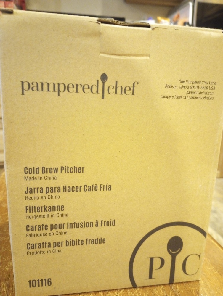 Pampered Chef Cold Brew Coffee Maker With Clear Removable Filter 101116