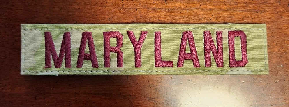 Maryland Defense Force (MDDF) Tape Patch - Hook/Loop - Maroon - OCP