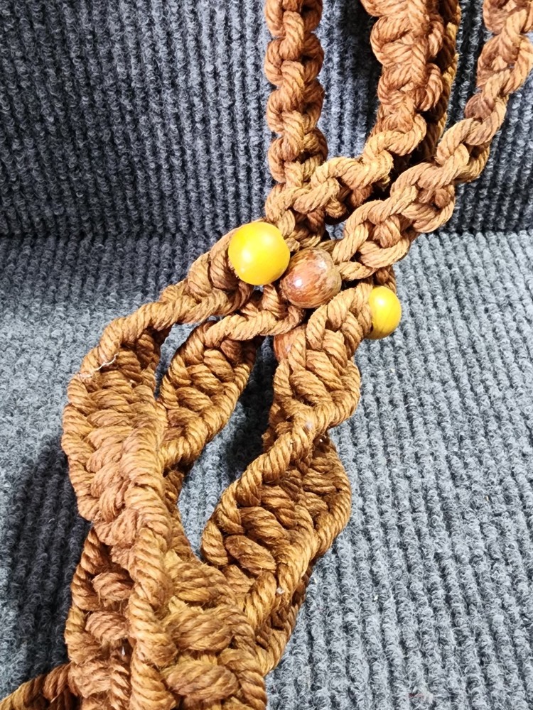 Large Jute Macrame Plant Hanger Side Table 46" Long
