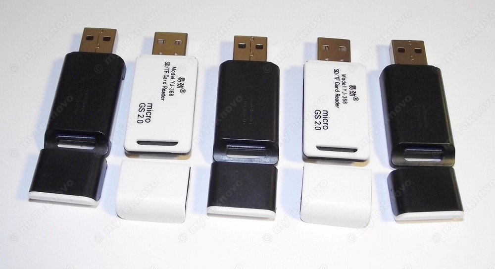 5x USB 2.0 Memory Card Reader Adapter SDXC SDHC SD Micro SD in White-Black