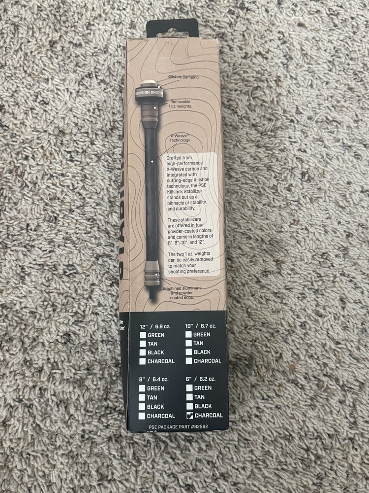 PSE Killshok Archery Stabilizer 6" Charcoal