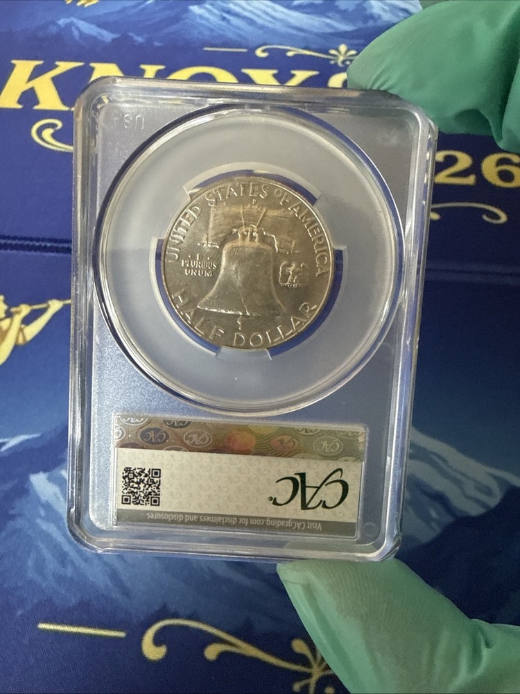Toned 1954-D CAC MS64 Silver Benjamin Half Dollar