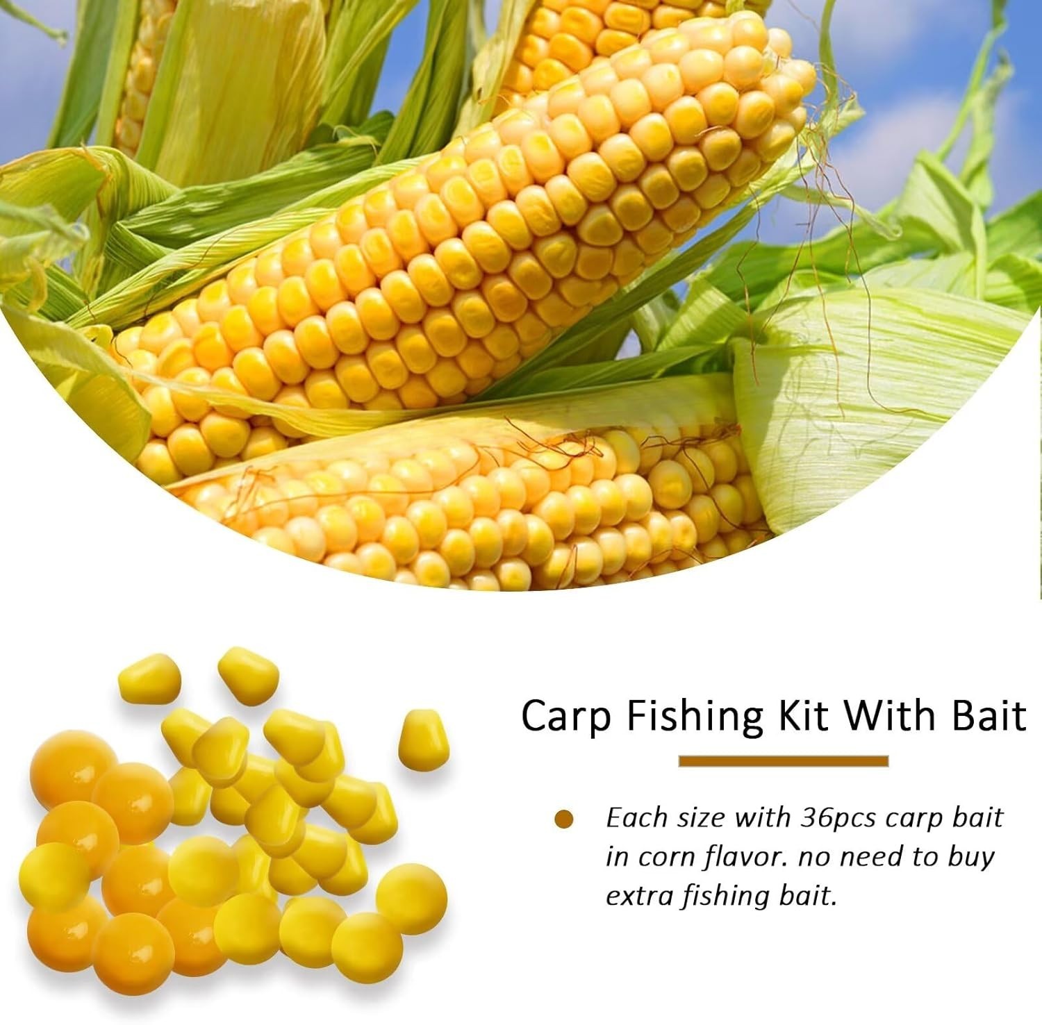 151 PCS Carp Hair Rig Kit #6, #4, #2 Hooks – Corn-Flavored Pre-Rigged Hair Rigs