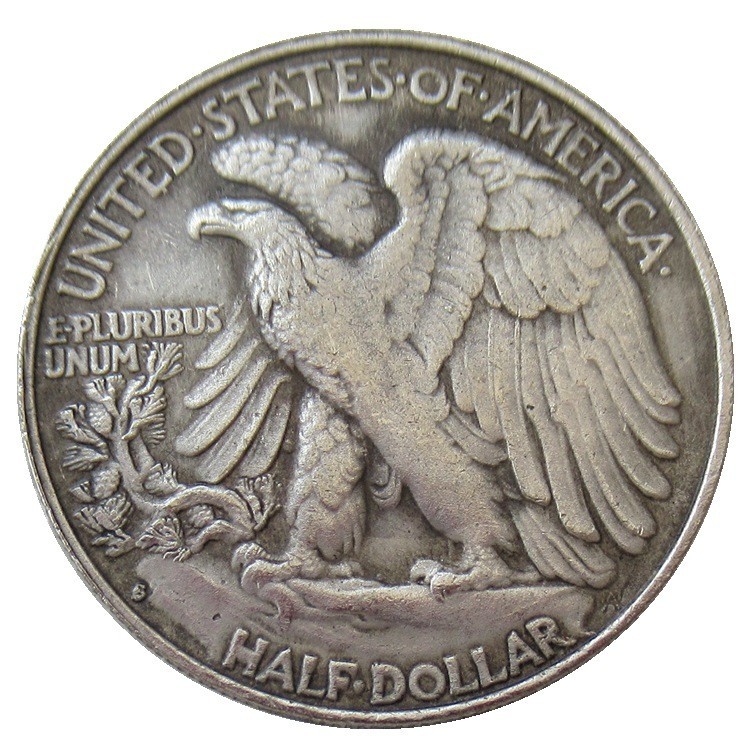 Bulk Lot of 4 1919-1929-S Half Dollar Walking Statue of Liberty Silver Coin