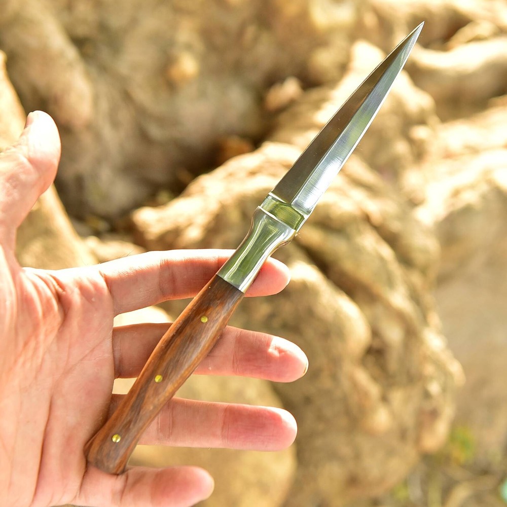 CUSOM Handmade D2 DAGGER HUNTER BOOT THROWING KNIFE WOOD HANDLE SURVIVAL