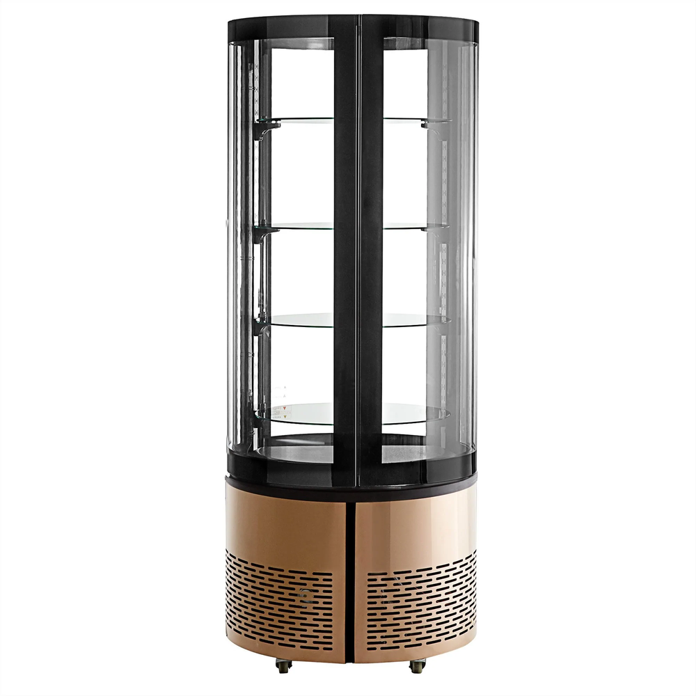 Copper Circular Glass Refrigerated Display Case