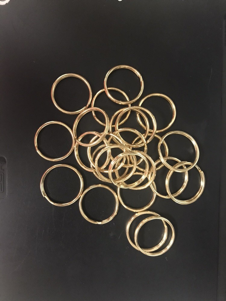 25 pcs Key Rings Chains Split Ring Hoop Gold Metal Loop Accessories 20mm