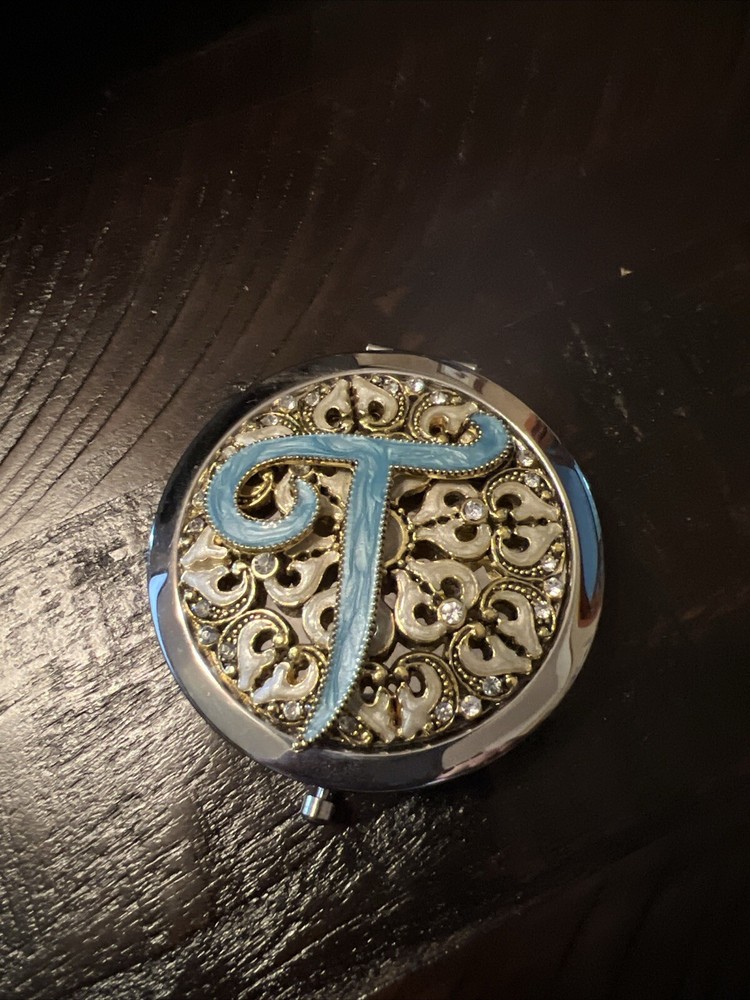 Double Mirror Makeup Compact "T" Initial