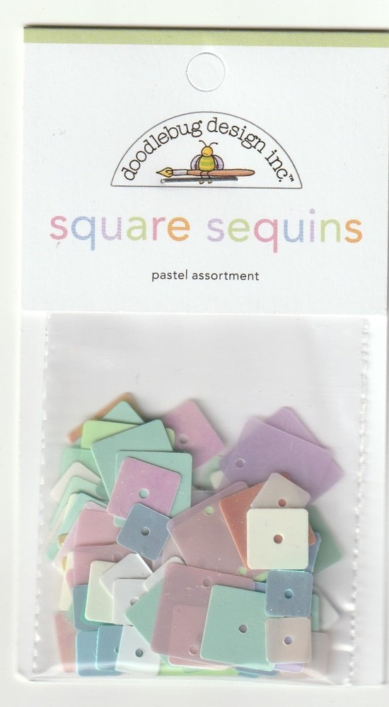 Pastel Square Sequins Mix - Doodlebug Designs