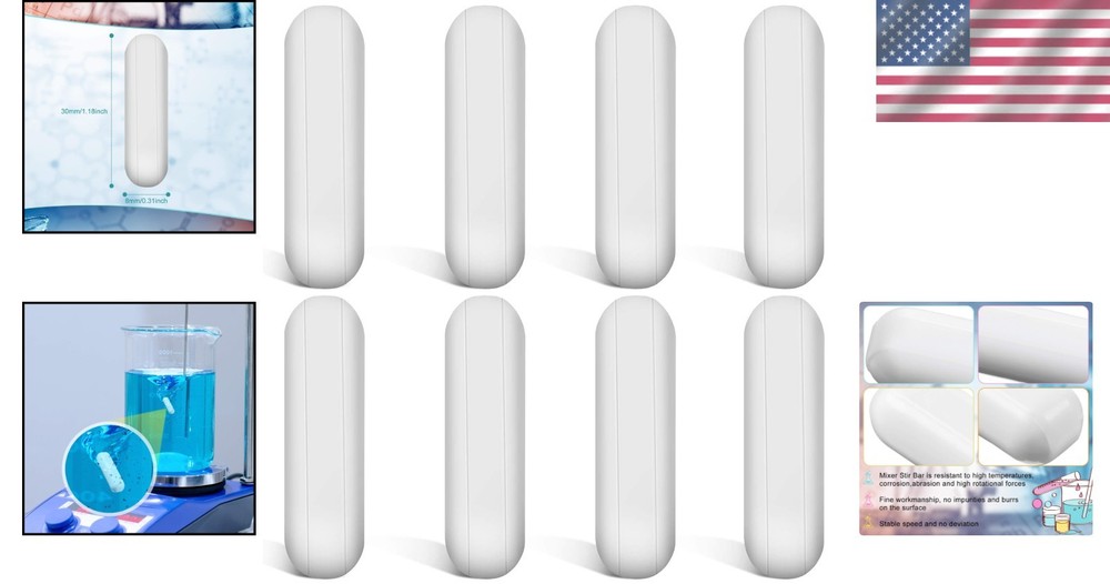 Precision 30mm PTFE Magnetic Stirrer Bars - High-Temperature Resistant & Durable