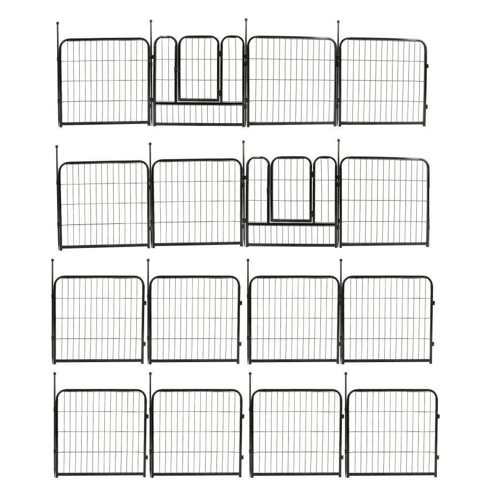 Dog Playpen 24 Inch 16 Panels Heavy Duty Metal Pet Exercise Pen Indoor Outdoor