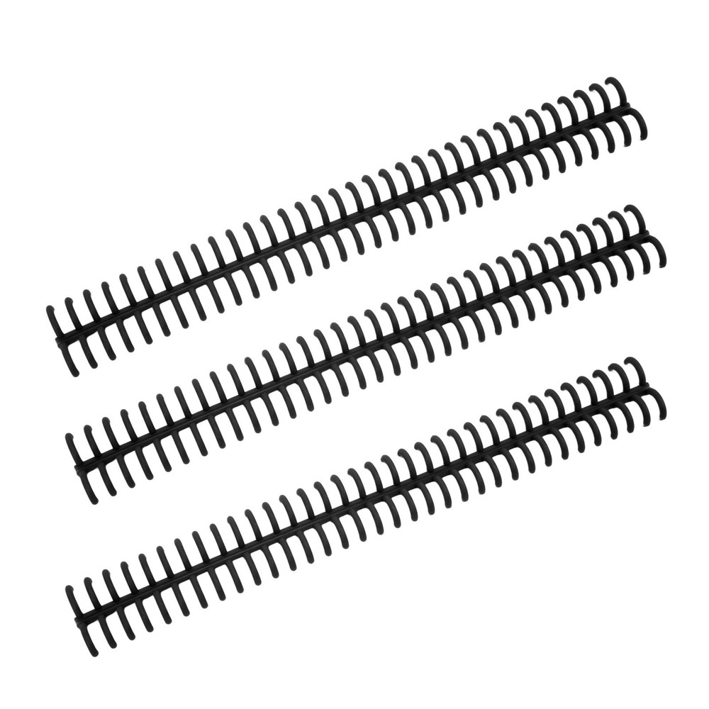 10PCS 34 Hole Binding Spine Split Loose Leaf Rings Binding Loop 12mm(Black )