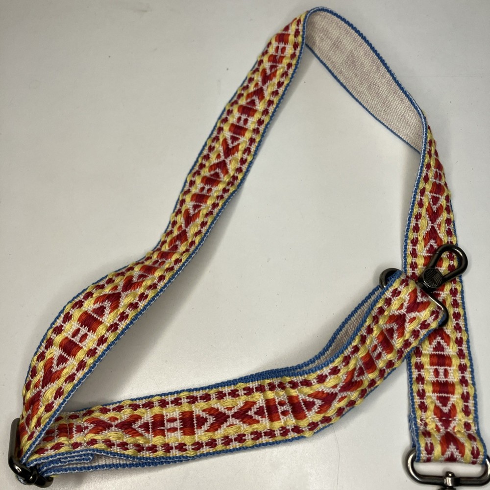 BOHO Bag Strap Adjustable Woven Blue Yellow Red Orange