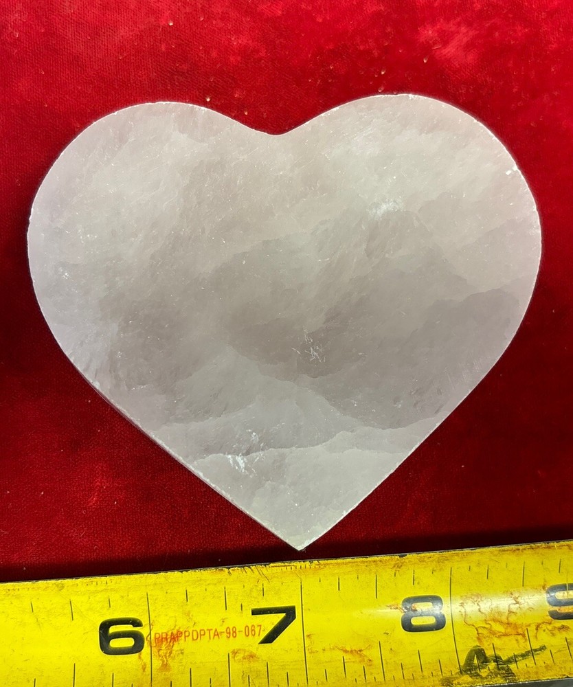 Selenite Thick Heart/Charging Plate 3”