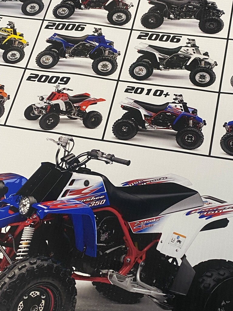 1987 to 2010 Yamaha Banshee yfz 350 Generations Banner Poster wall art garage