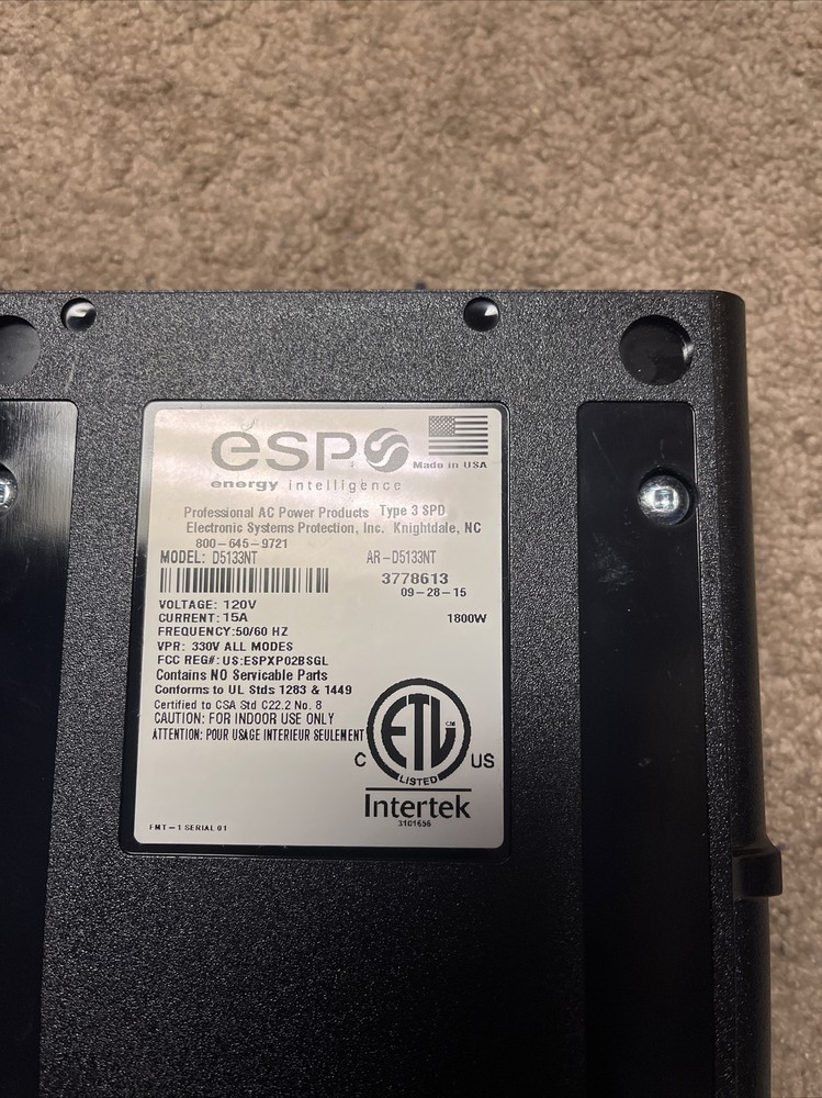 SHARP Digital QC Surge Protector/Noise Filter D5133NT 120 Volt, 15 Amp