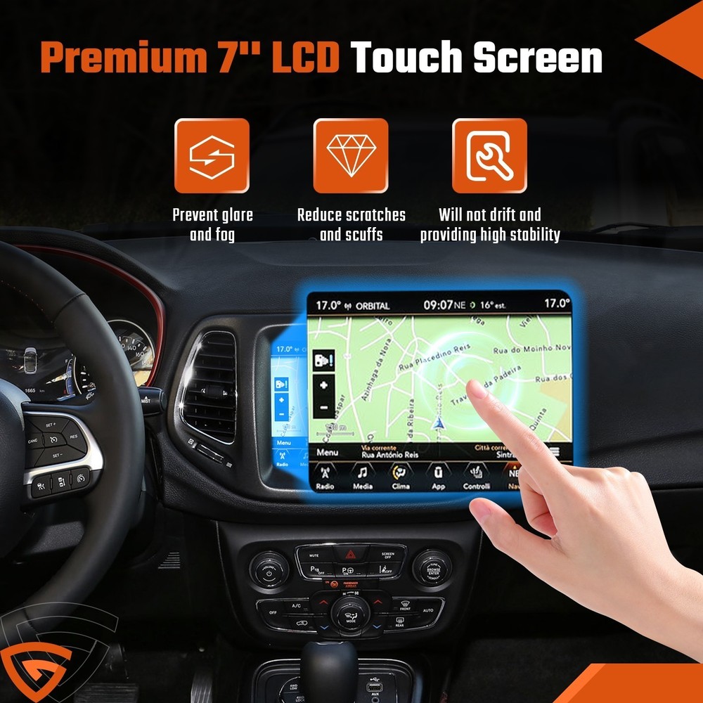 7" LCD Touch Screen w/ Frame For 2018-2020 Jeep Compass Radio Navigation Replace