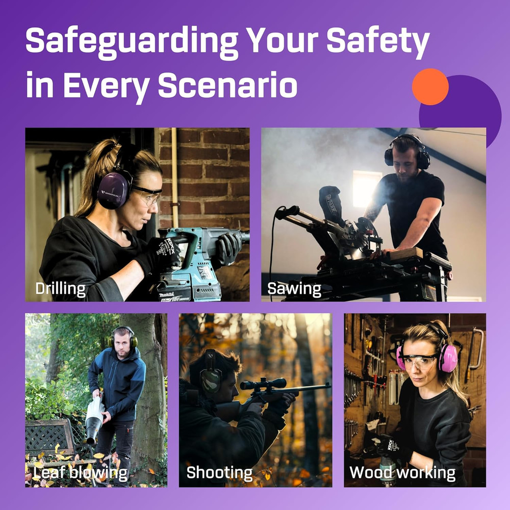 Vanderfields Hearing Protection Ear Muffs for Noise Reduction, 33dB Certified, N