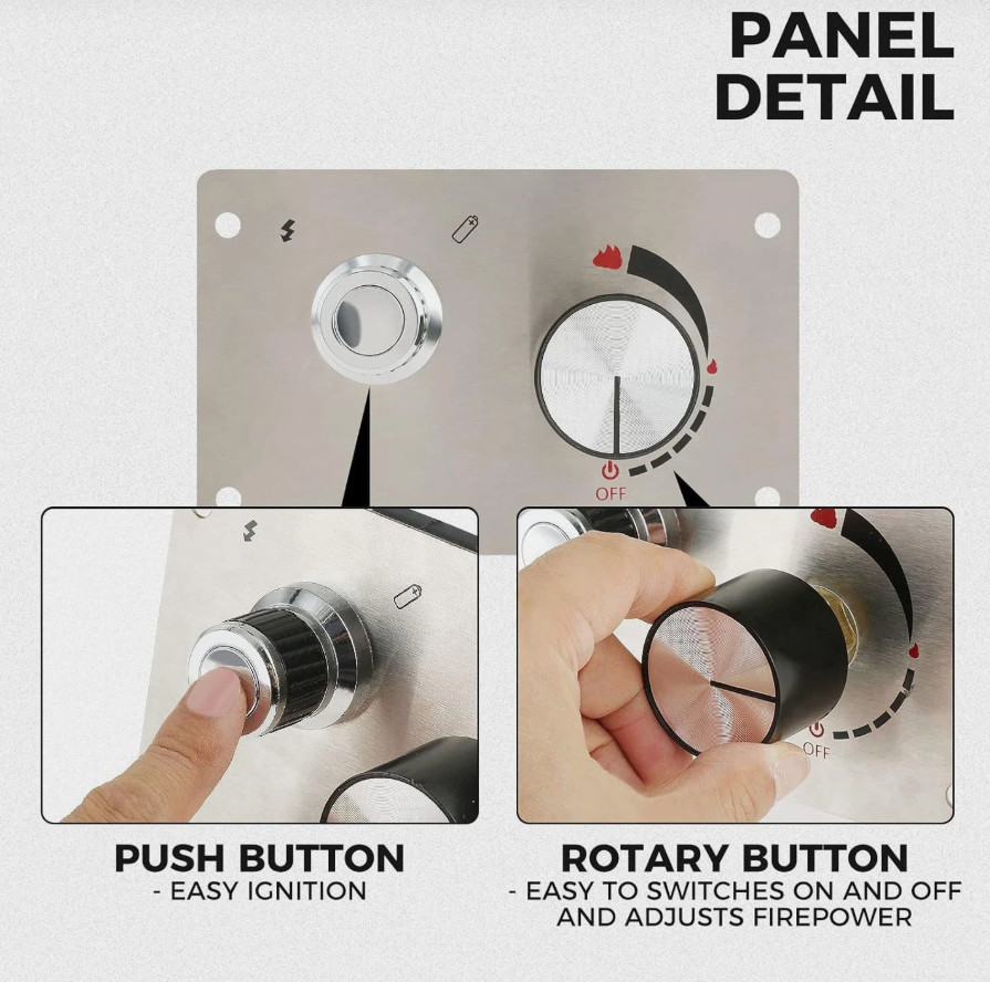 Flat Panel Brazier Valve Control System Fire Pit Gas Burner Spark Ignition Kit