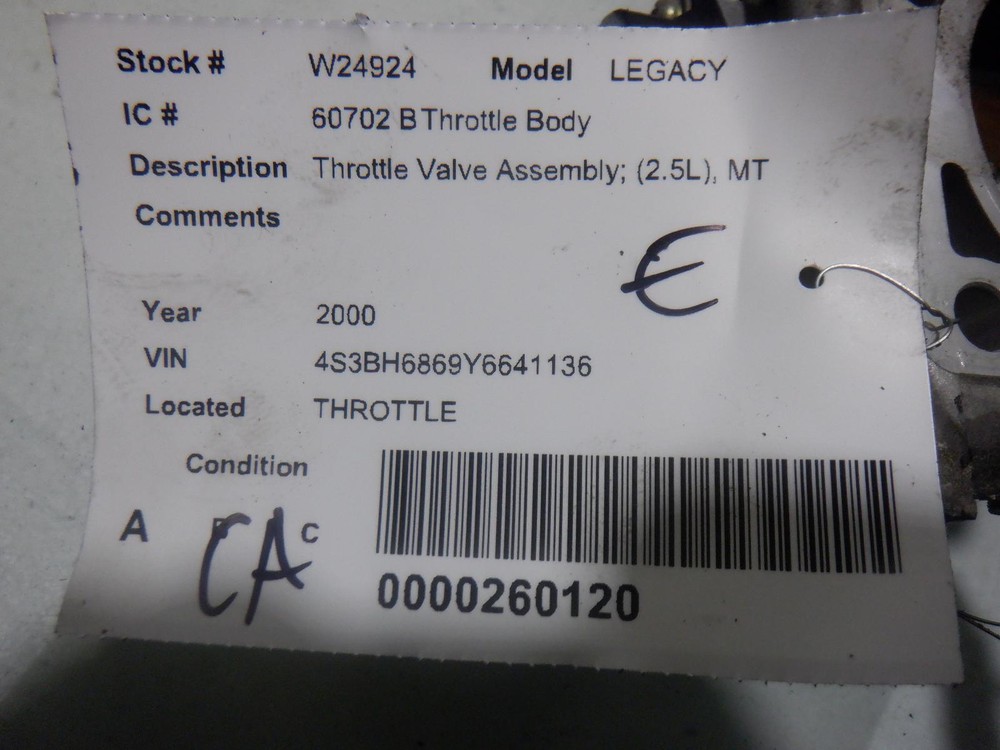 00 SUBARU LEGACY Throttle Body