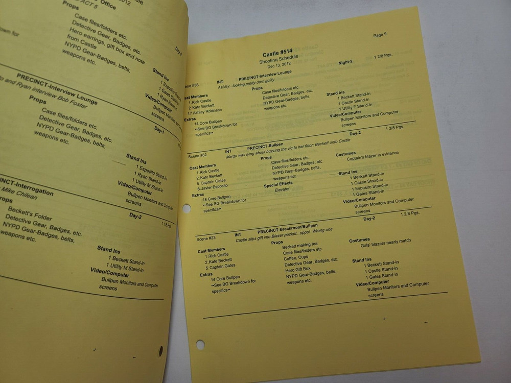 CASTLE / David Grae TV Script, Patrick Fabian episode "Reality Star Struck"