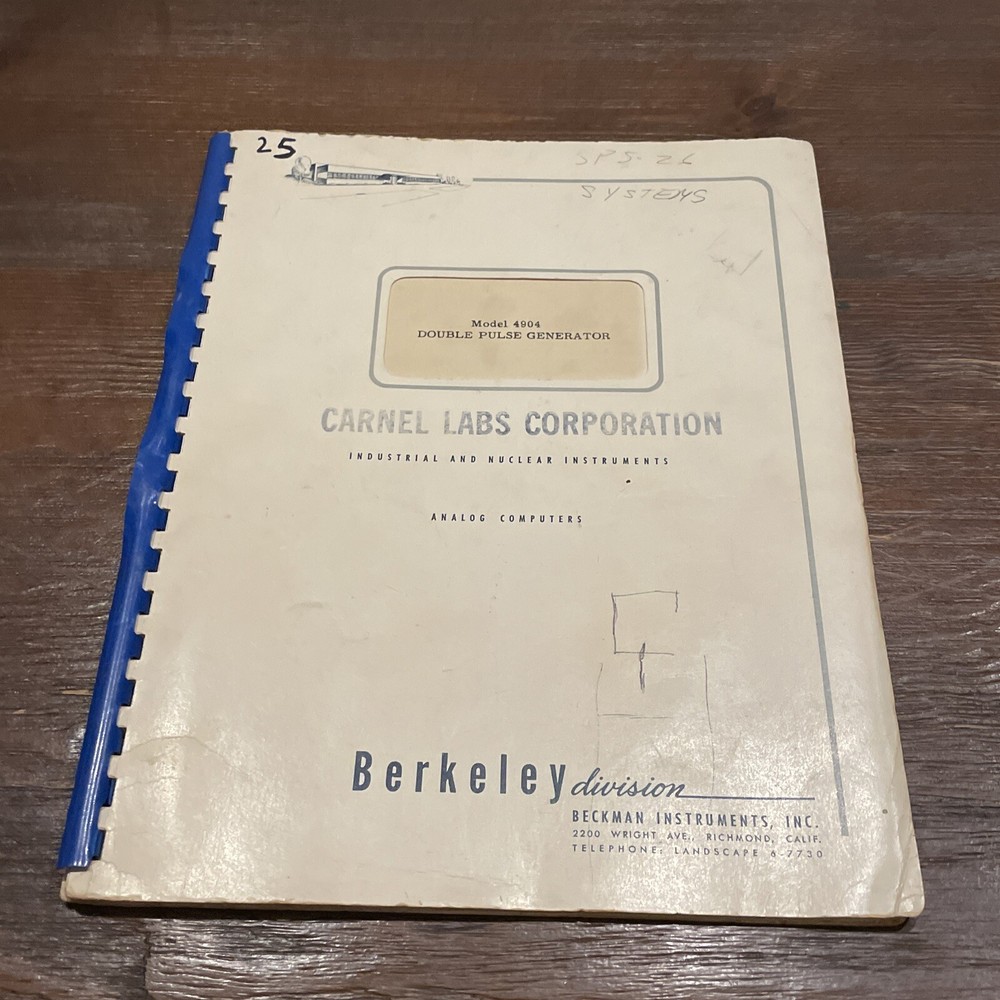 Beckman Berkeley Model 4904 Double Pulse Generator Instruction Manual