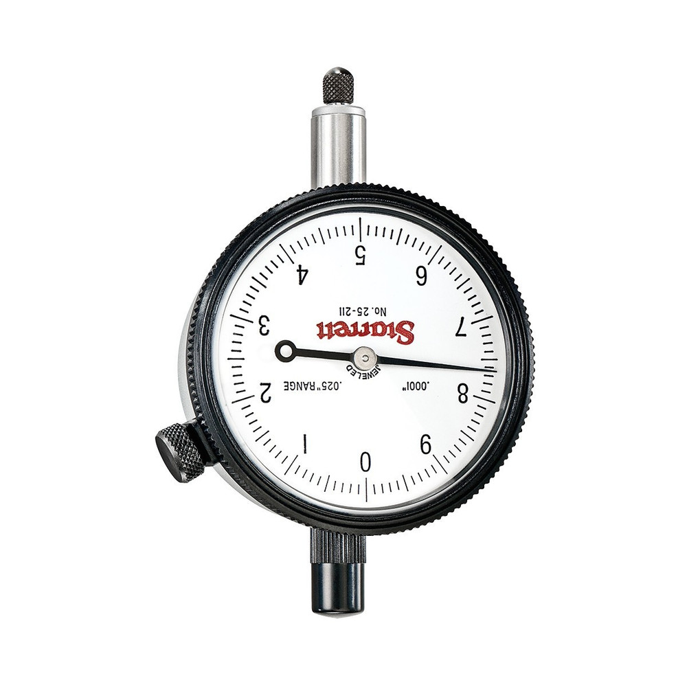 Starrett 25-211J Dial Indicator, 0-10 Continuous Dial 0-.025" Range
