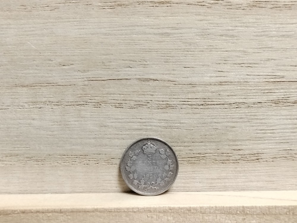 1920 5 Cents Canada Silver Coin