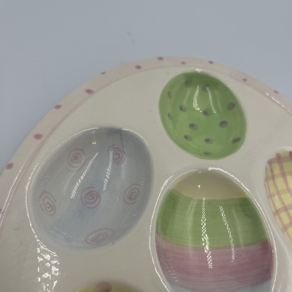 Easter Devil Egg holder Ceramic 9” By 7” Lot N