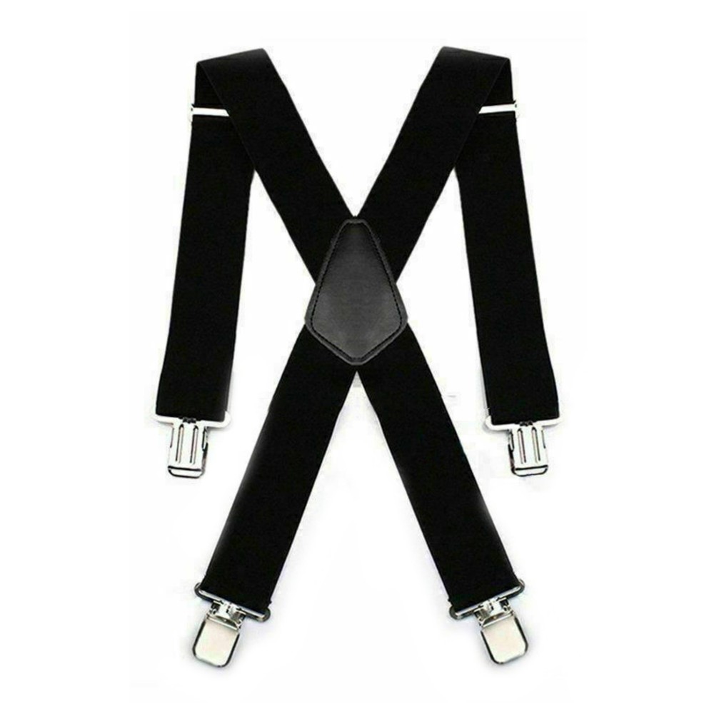 Elastic General Pants Cross Adjustable X-Type Suspender Strap Leather Crosspatch