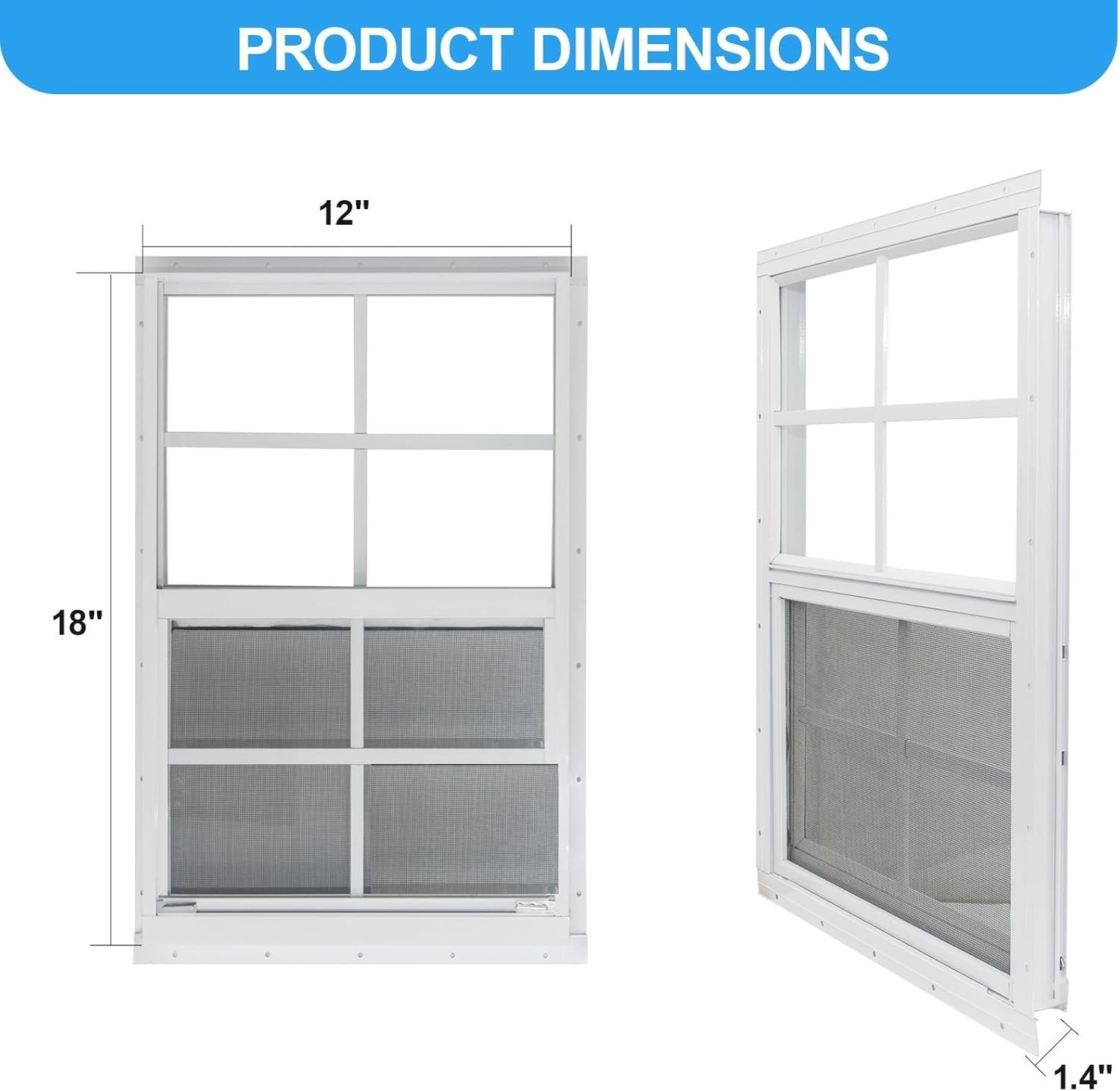 Corrosion-Resistant 12 x 18 Shed Windows - 2 Pack with Quick DIY Installation