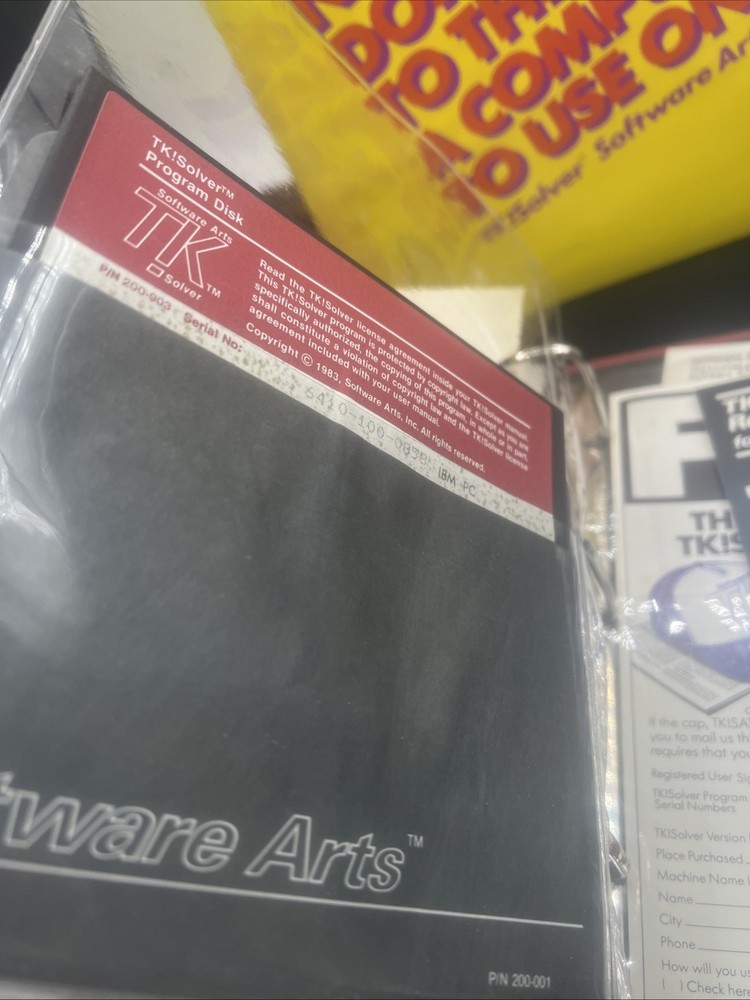 IBM PC Software: TK! SOLVER 1.2 From Software Arts DOS Vintage