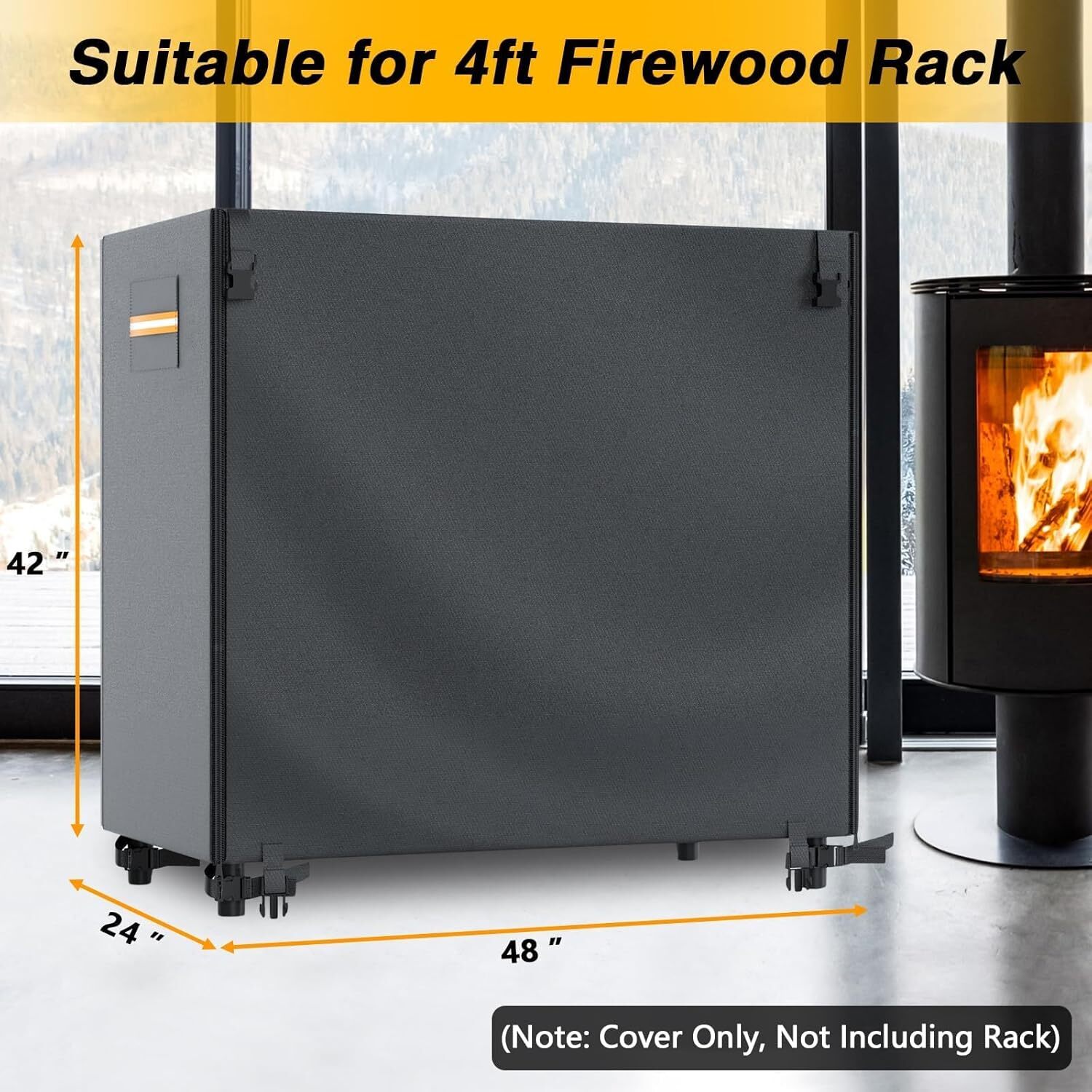 4ft Firewood/Log Storage Rack Outdoor/Indoor for Waterproof 420D Cover us