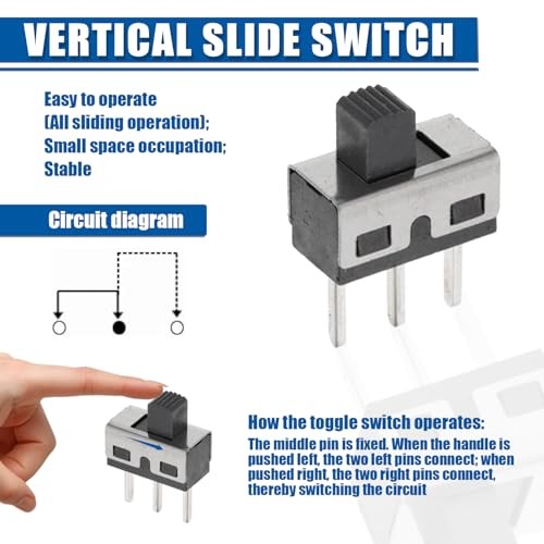 8Values 80Pcs Slide Switch Set SPDT Mini Micro Slide Switches 1p2t Small