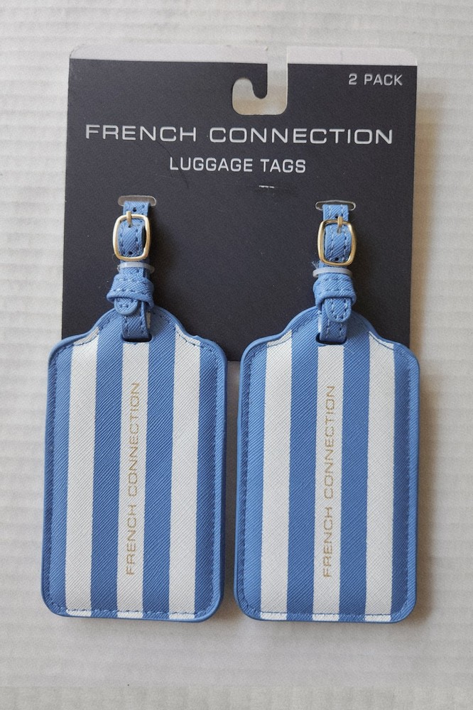 French Connection 2 Pack Luggage Tags - Includes ID Insert - Adjustable strap