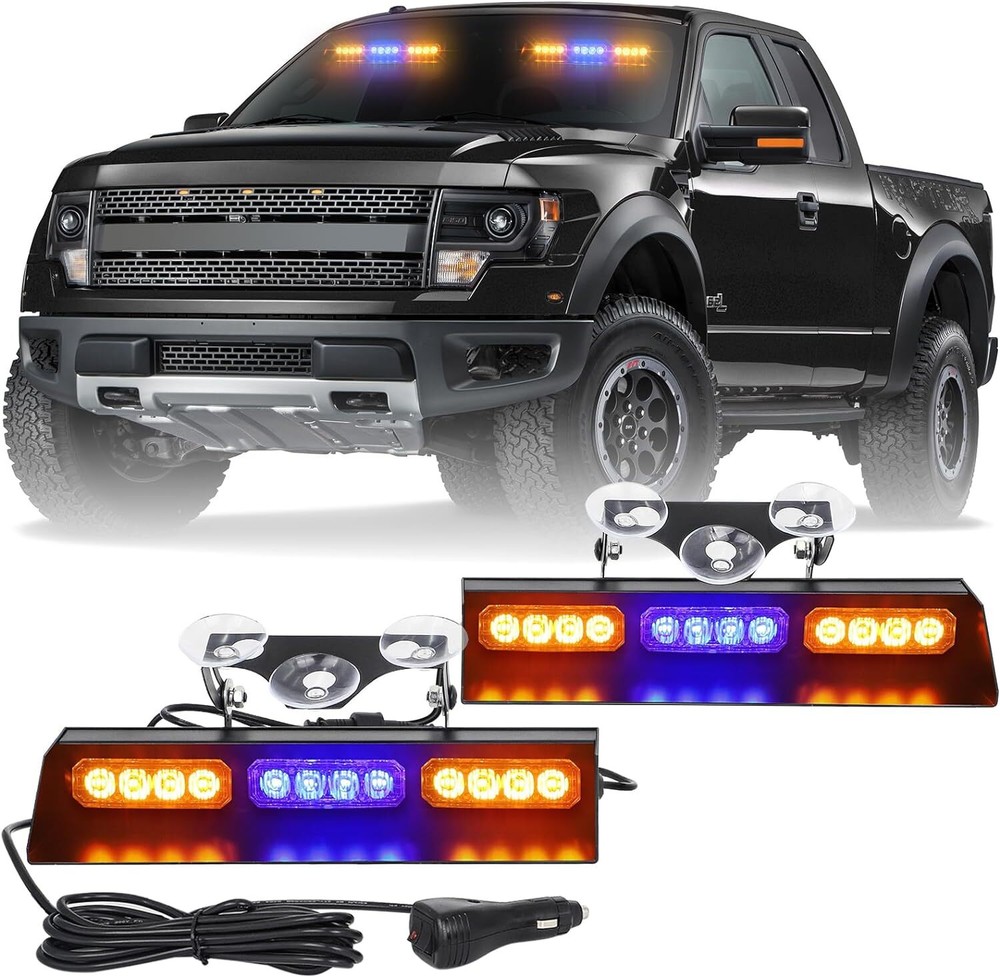 XRIDONSEN Emergency Dash Strobe Lights Bar Safety Warning Flash Windshield Light
