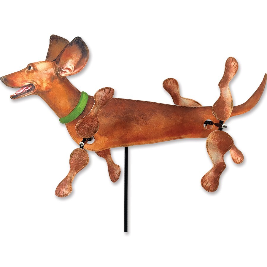 Brown Dachshund Whirligig Wind Spinner 28"